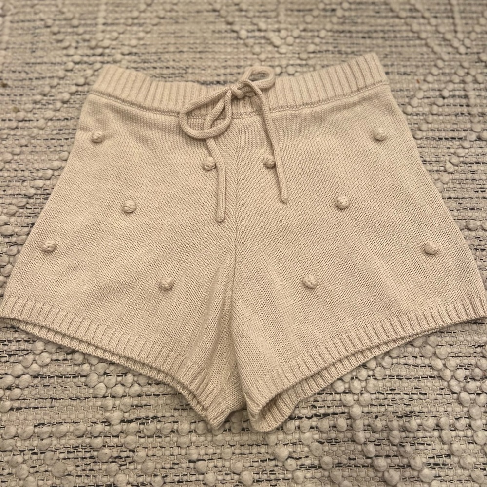 Versona tan knit boho shorts